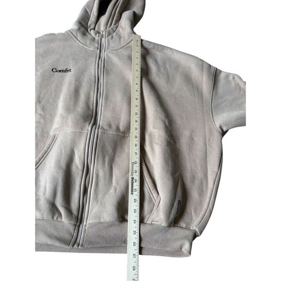 NWOT Comft Cloud Full Zip Hoodie Unisex size L Latte Tan Oversized - Picture 8 of 12